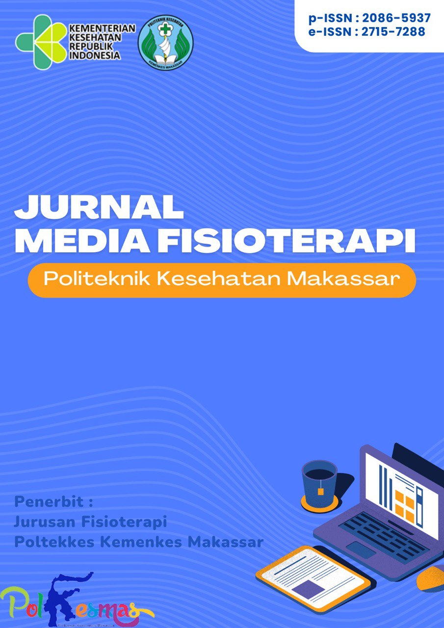 					Lihat Vol 16 No 2 (2024): Media Fisioterapi Politeknik Kesehatan Makassar  
				